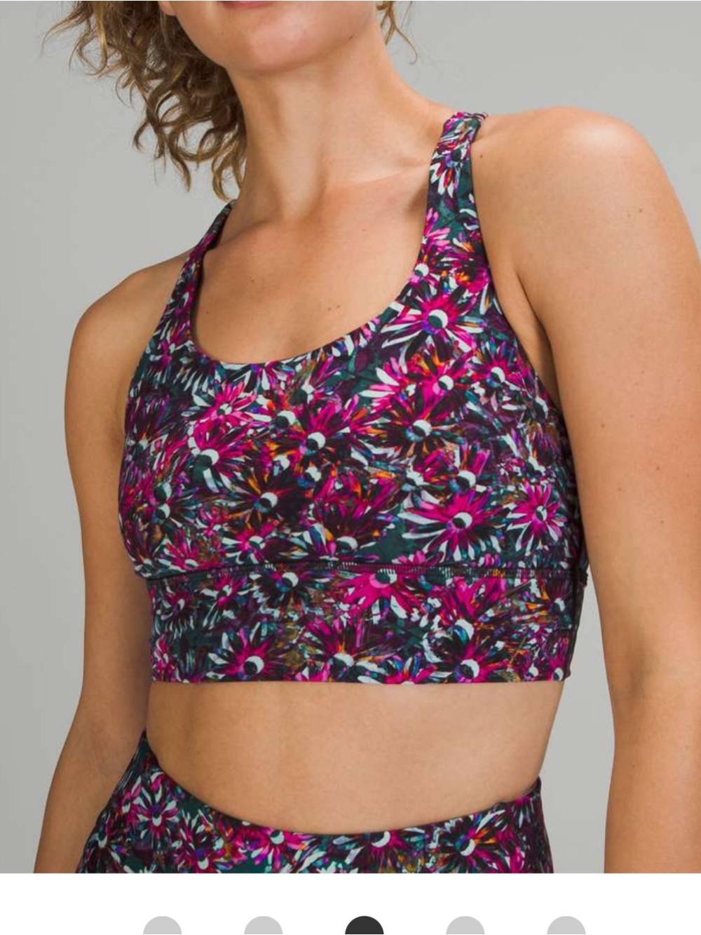 Lululemon Energy Longline Bra Floral Electric Multi Size 12